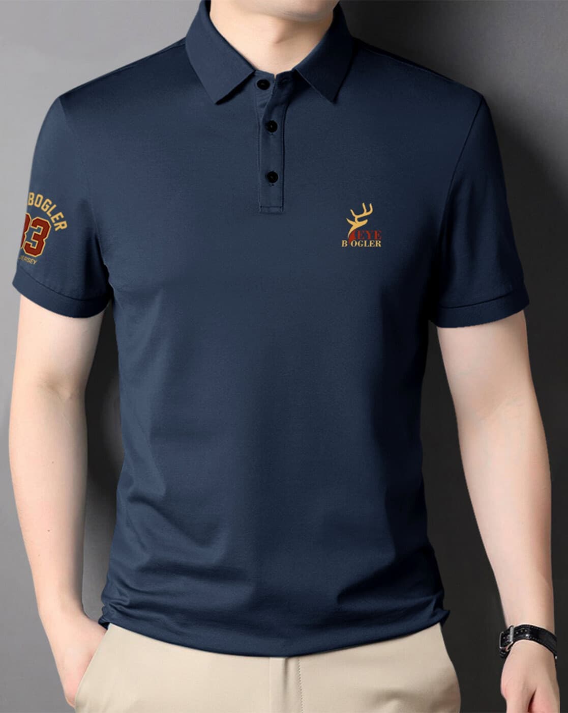 Typographic Print Polo T-Shirt