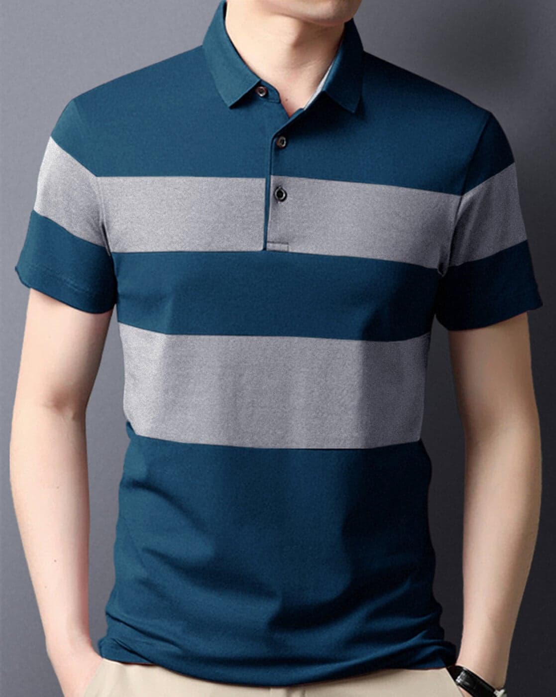 Colour-Blocked Polo T-shirt