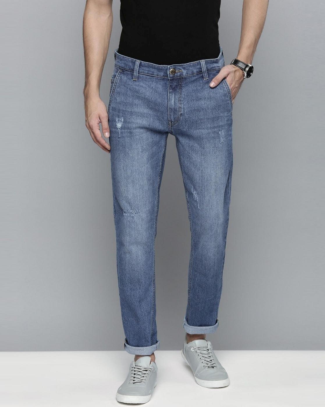 Lightly Distressed Slim Fit Jeans