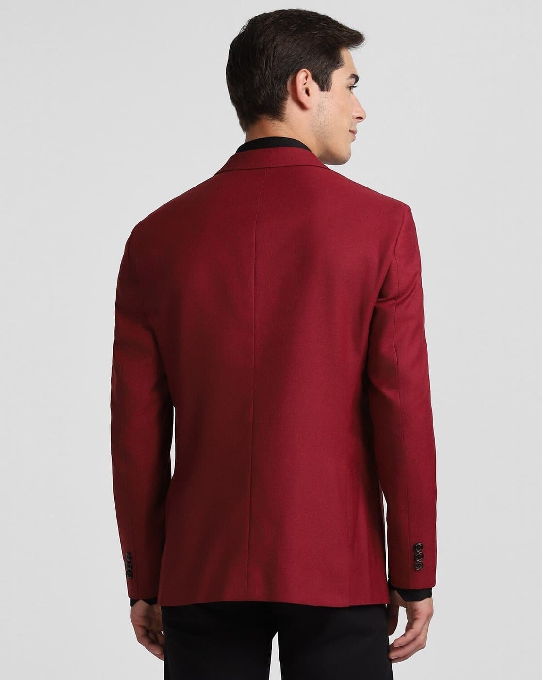 Slim Fit Single-Breasted Blazer with Notched Lapel