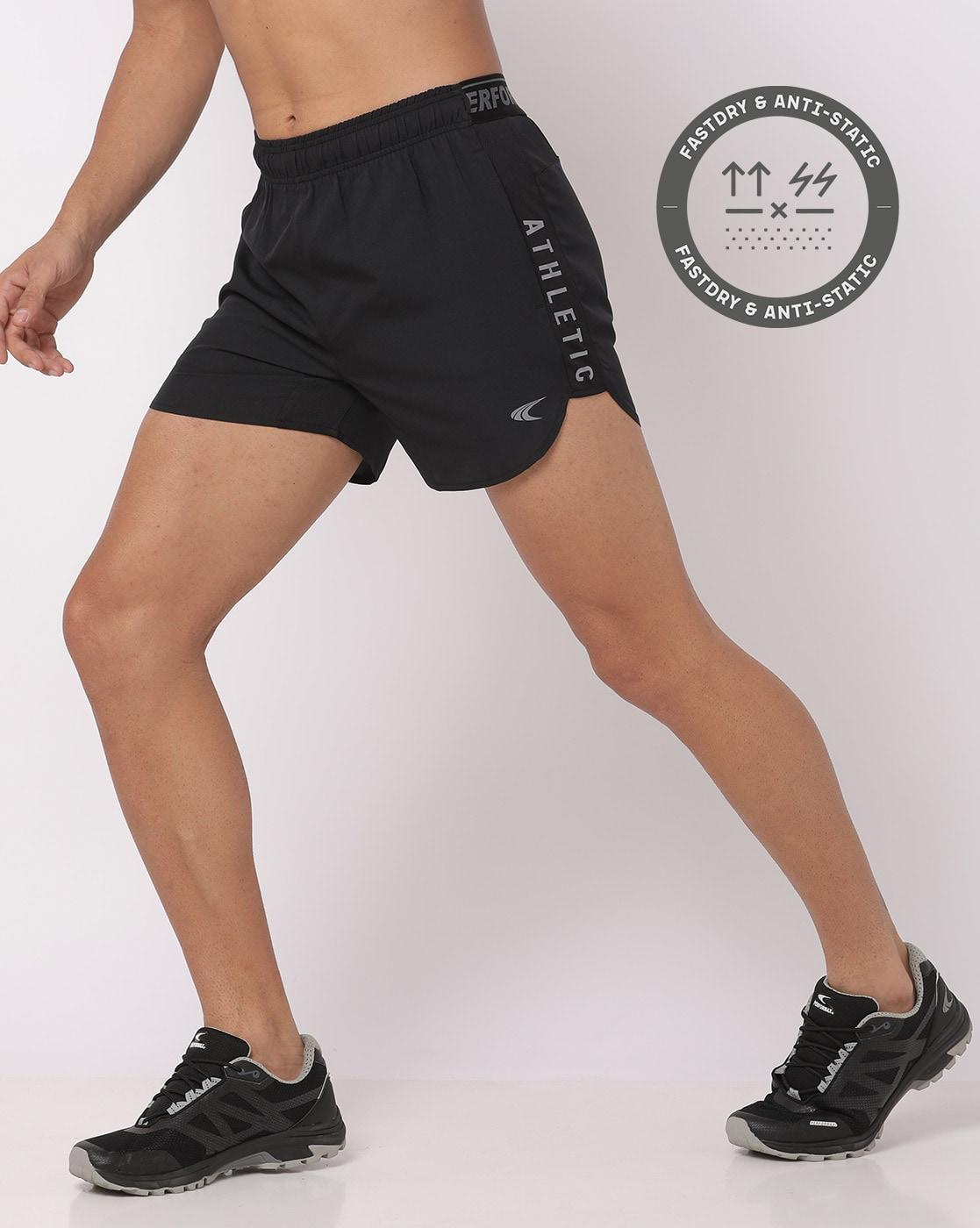 Mid-Rise Running Shorts with Placement Print