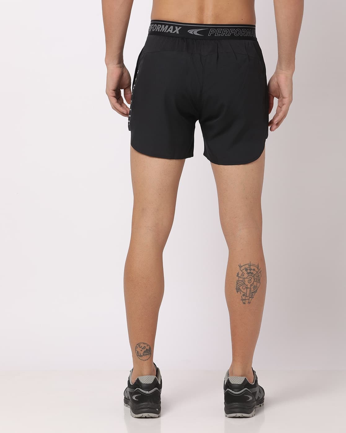 Mid-Rise Running Shorts with Placement Print