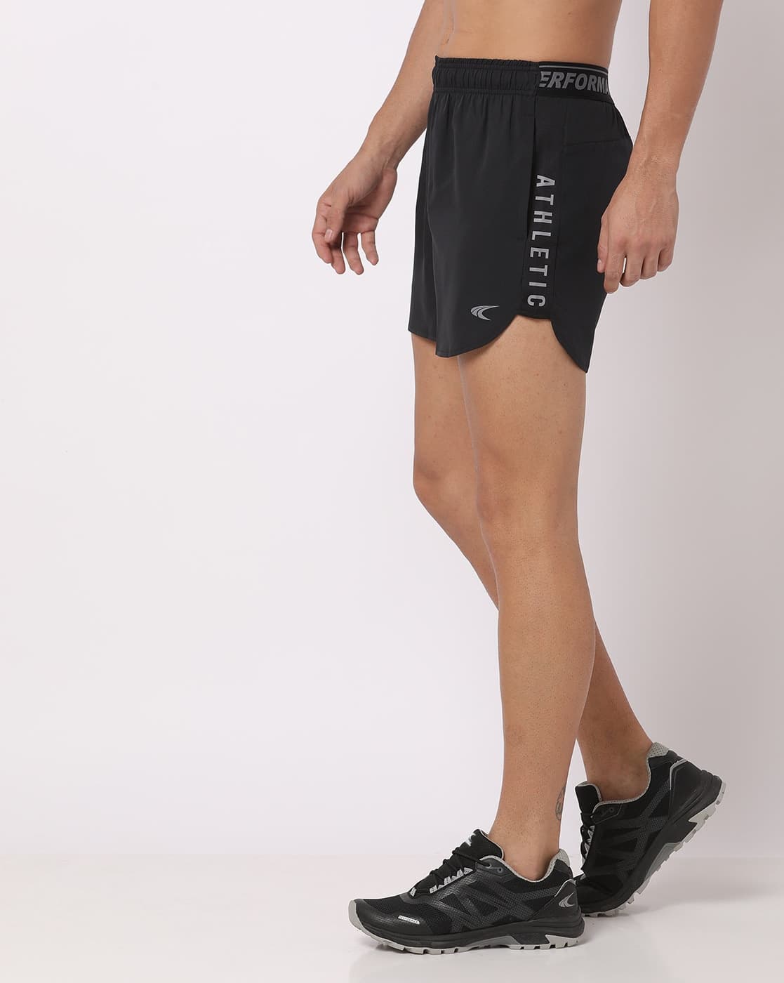 Mid-Rise Running Shorts with Placement Print
