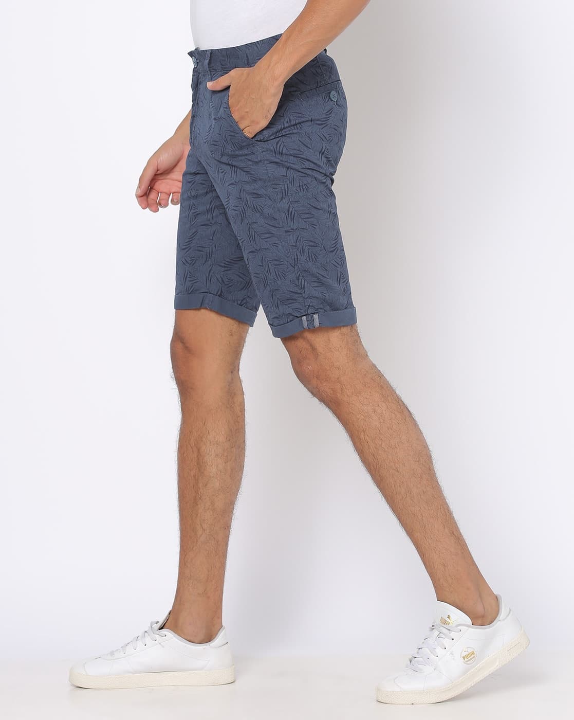 Tropical Print Shorts with Insert Pockets