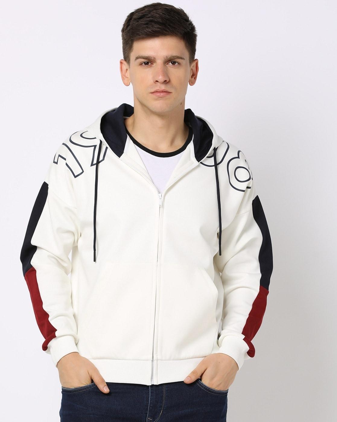 Zip-Front Printed Hoodie