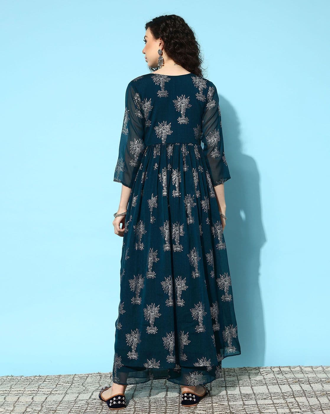 Floral Print A-line Kurta Set