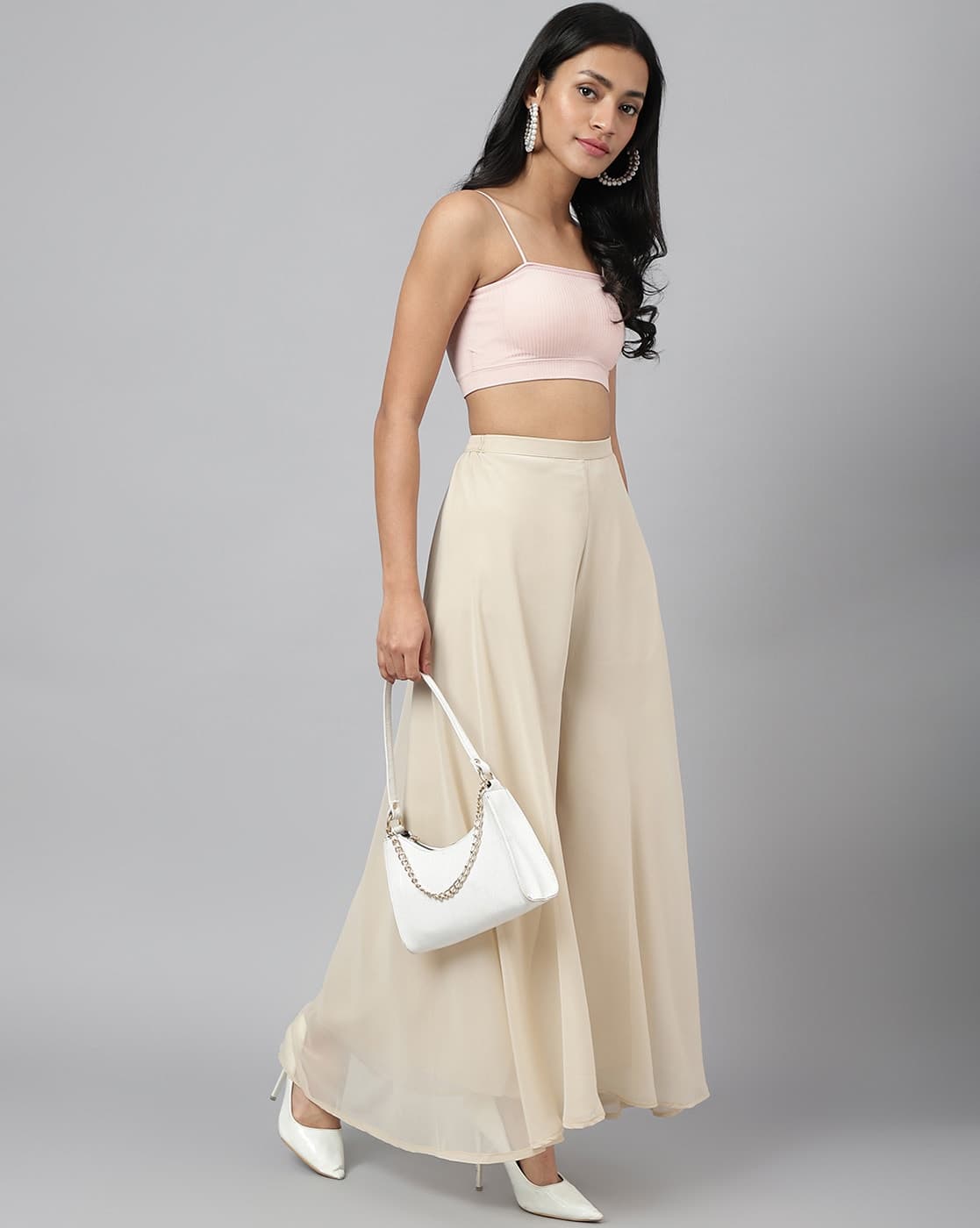 Mid-Rise Flared Palazzos