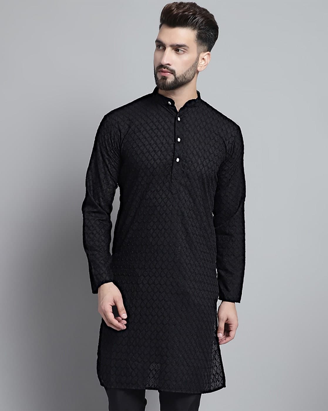 Embroidered Mandarin Collar Kurta