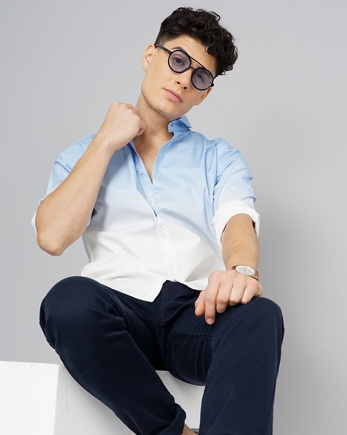 Ombre-Dyed Slim Fit Shirt