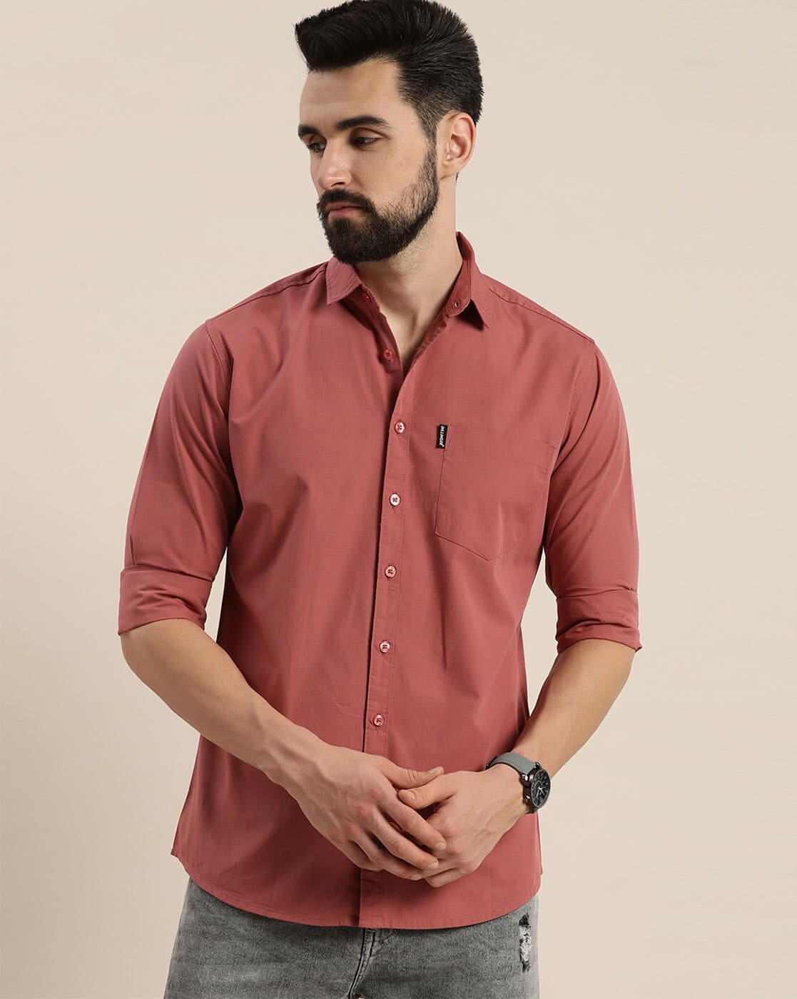 Cotton Shirt with Patch Pocket
