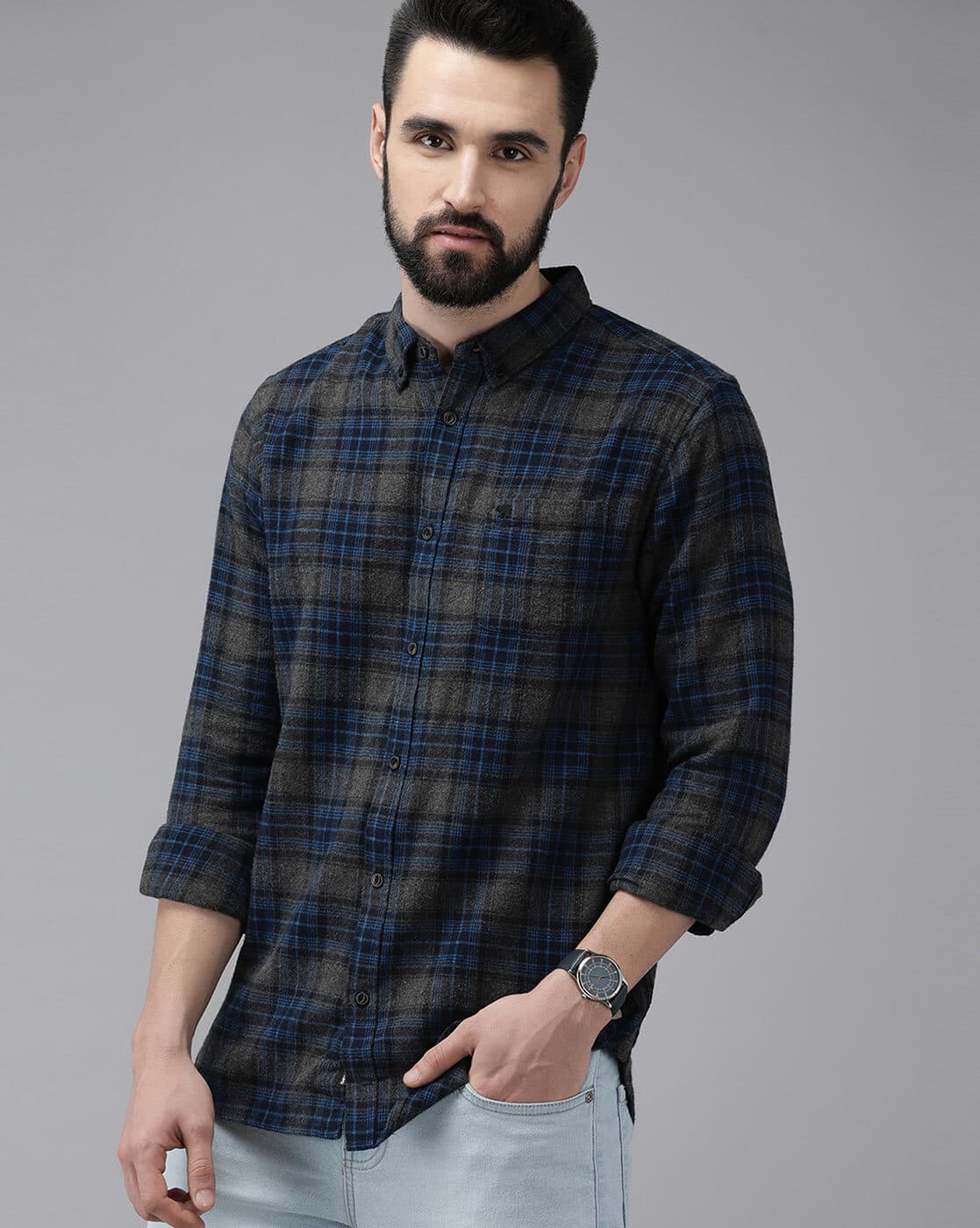 Checked Shirt with Patch Pocket