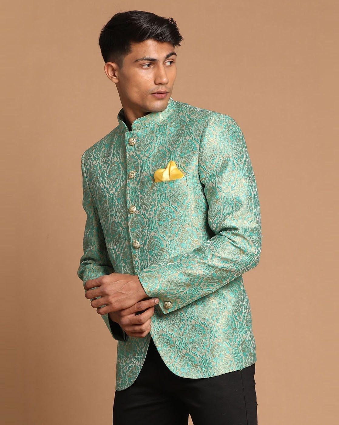 Floral Woven Bandhgala Blazer