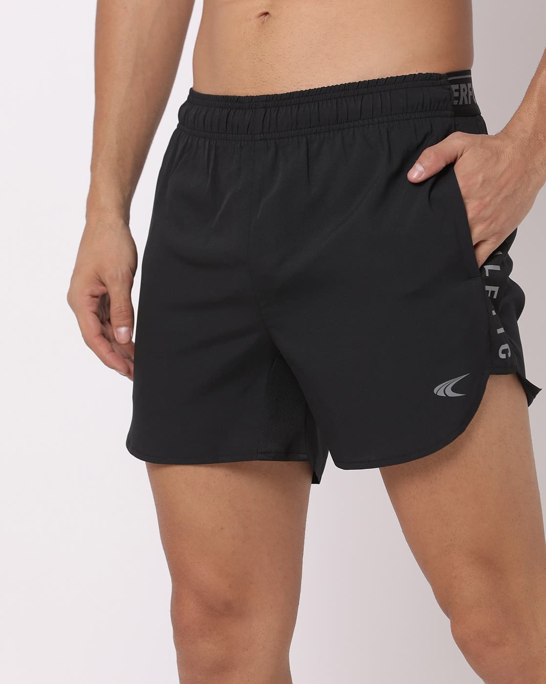 Mid-Rise Running Shorts with Placement Print