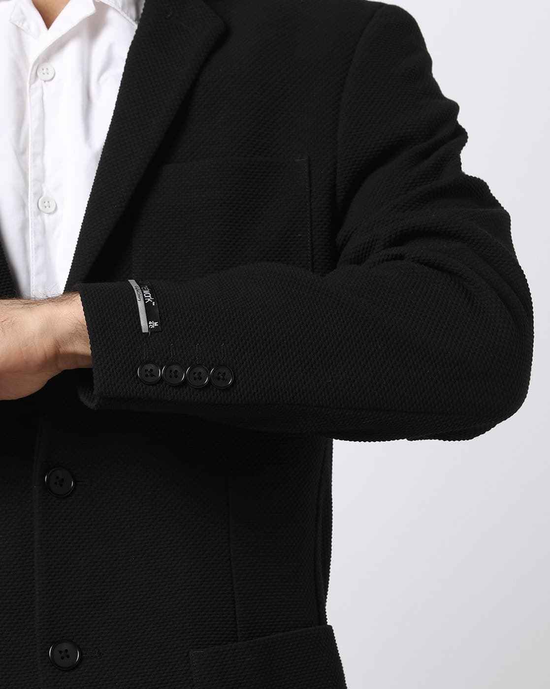 Textured Blazer with Notched Lapel